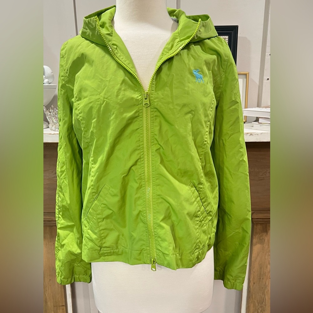 Abercrombie & Fitch Green Raincoat Lightweight Jacket